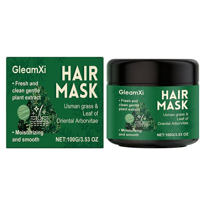 GleamXi Usman Arborvitae Leaf Moisturizing Hair Mask, Hair Oil, and Shampoo Bar: Nourishing, refreshing, gentle, and hydrating for daily smooth and shiny hair. SKU00006071